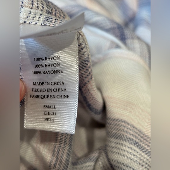 Rails Revolve Hunter White Coast Blush Plaid Button Up Size S #100-550-186 EUC - Picture 14 of 14